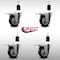 Service Caster 3.5'' SS Black Poly Swivel 1-1/2'' Expanding Stem Caster Set Total Lock Brake, 4PK SCC-SSEXTTL20S3514-PPUB-BLK-112-4 - alternate 2